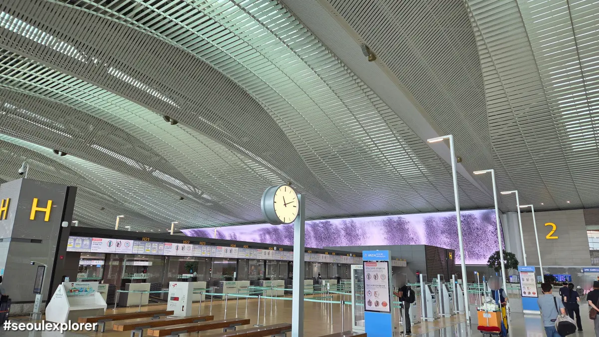 Departure hall for the AREX train from Incheon Airport to Seoul Station