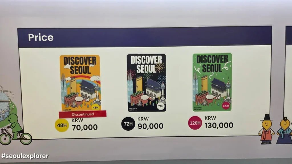 Discover Seoul Pass price options for 72h and 120h