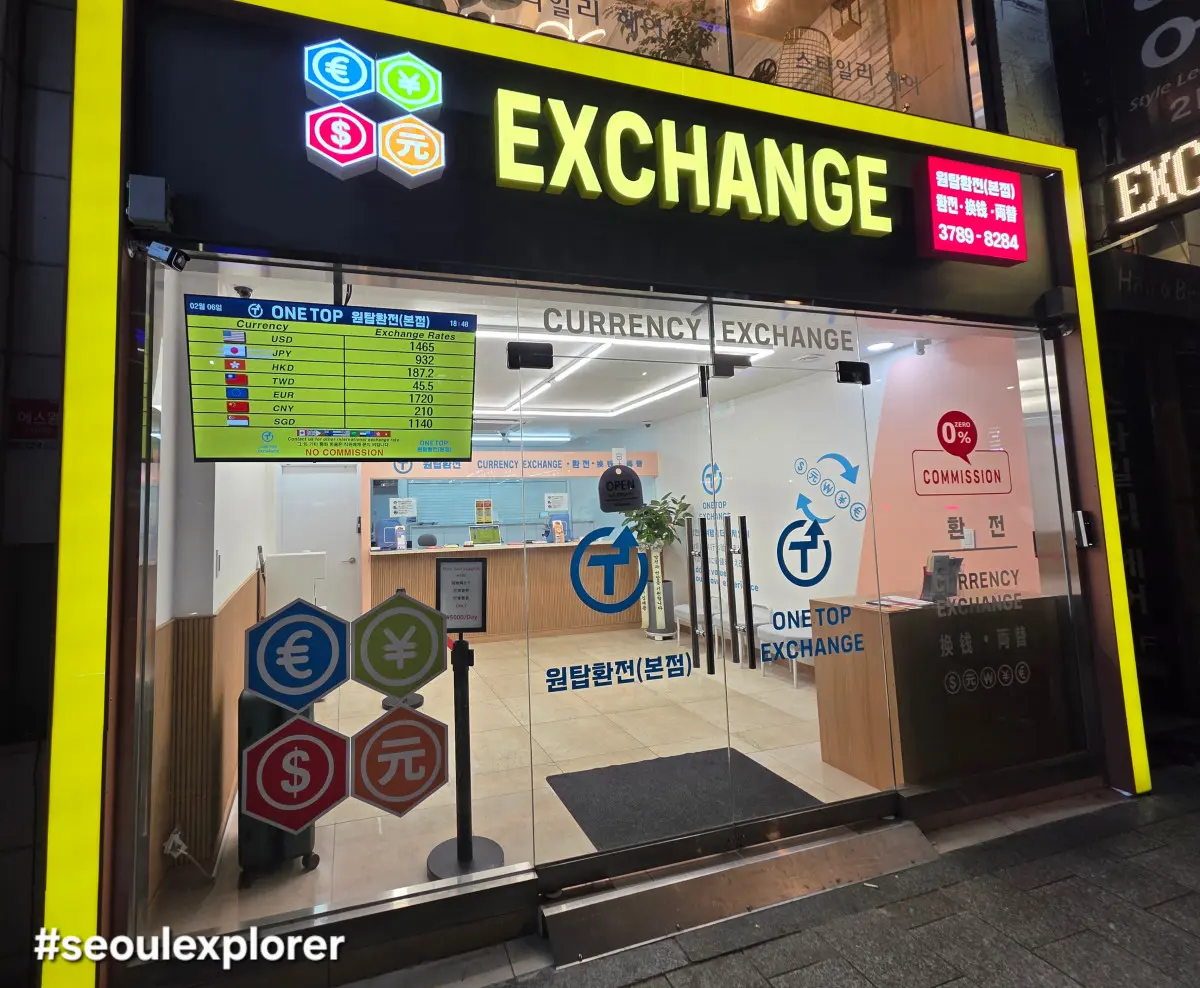 Best Currency Exchange Seoul booth in Myeongdong for travelers