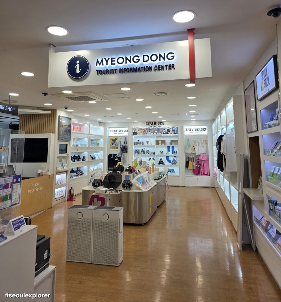 Information desk at the shop for the best Seoul souvenirs 2026