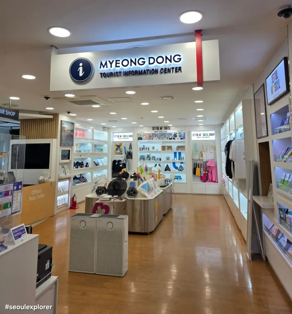 Information desk at the shop for the best Seoul souvenirs 2026