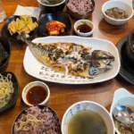 Best Chungmuro Grilled Fish set with various Korean side dishes