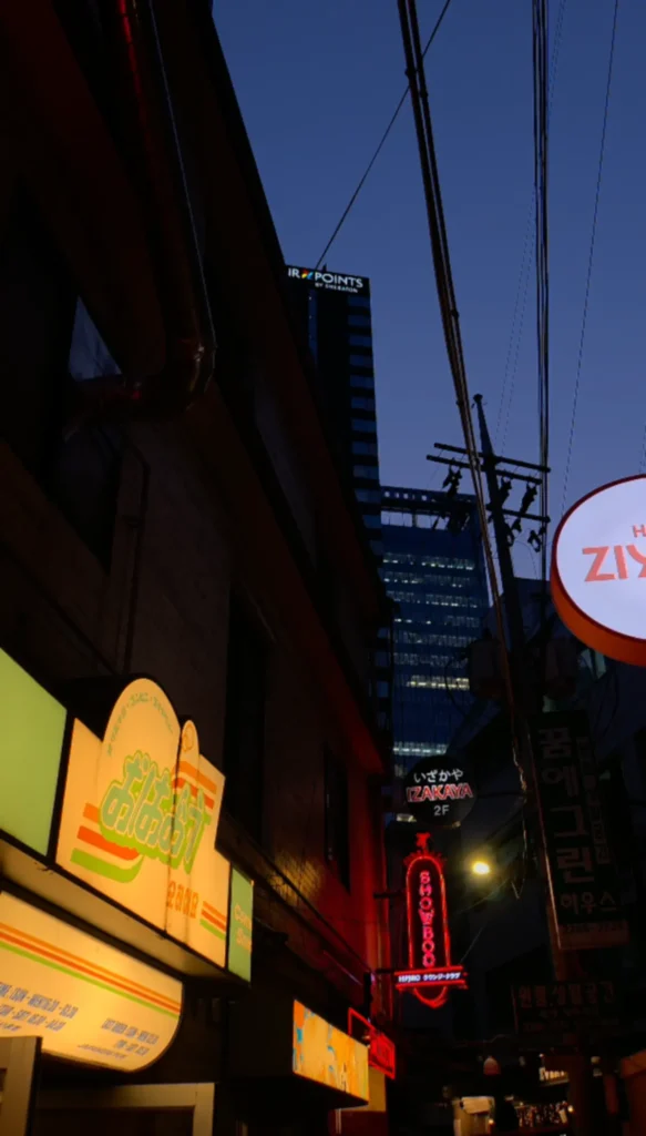 Night view of Euljiro industrial and trendy streets