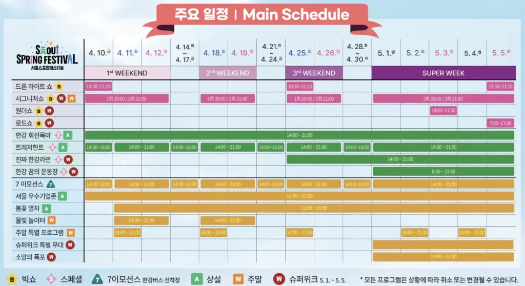 Seoul Drone Light Show 2026 Schedule