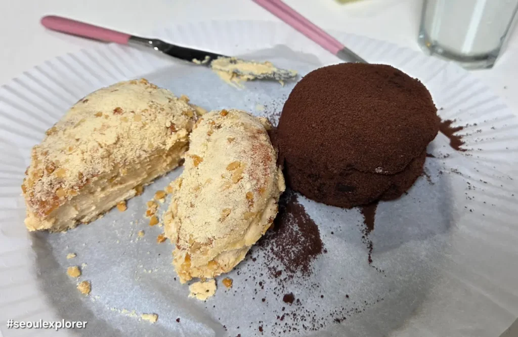 Abebe Bakery Jeju cream buns on a plate