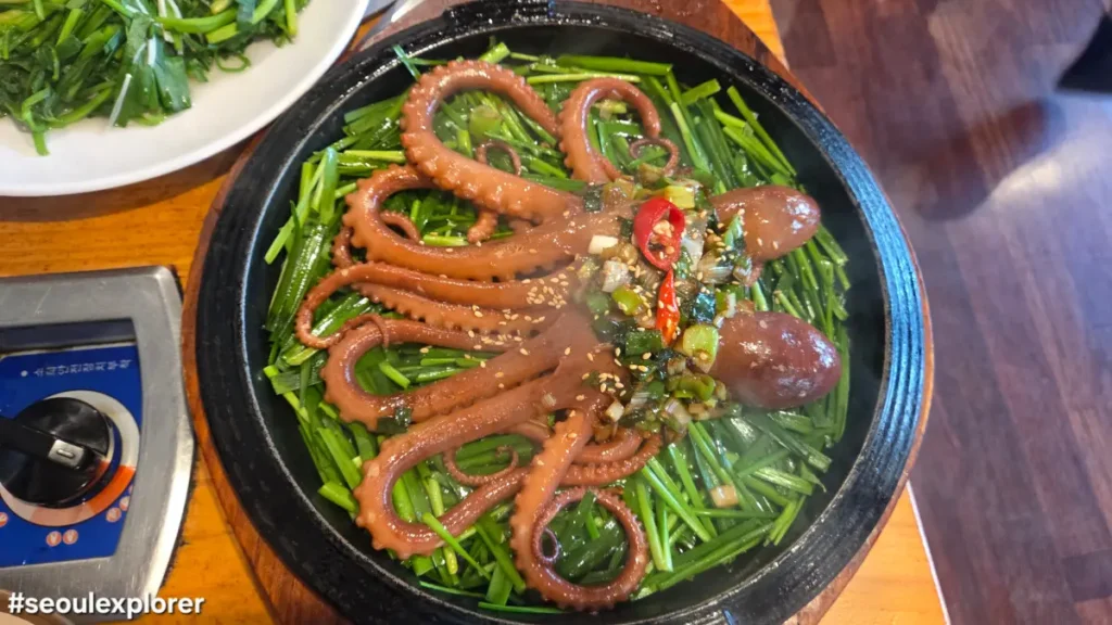 Haenam Nakji signature dish, Live Octopus duruchigi