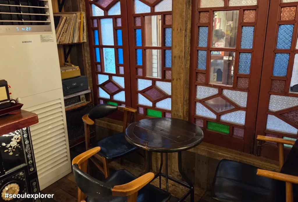 Retro tables and windows with an old-fashioned charm